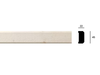 Fasad lockläkt i gran 22x45
