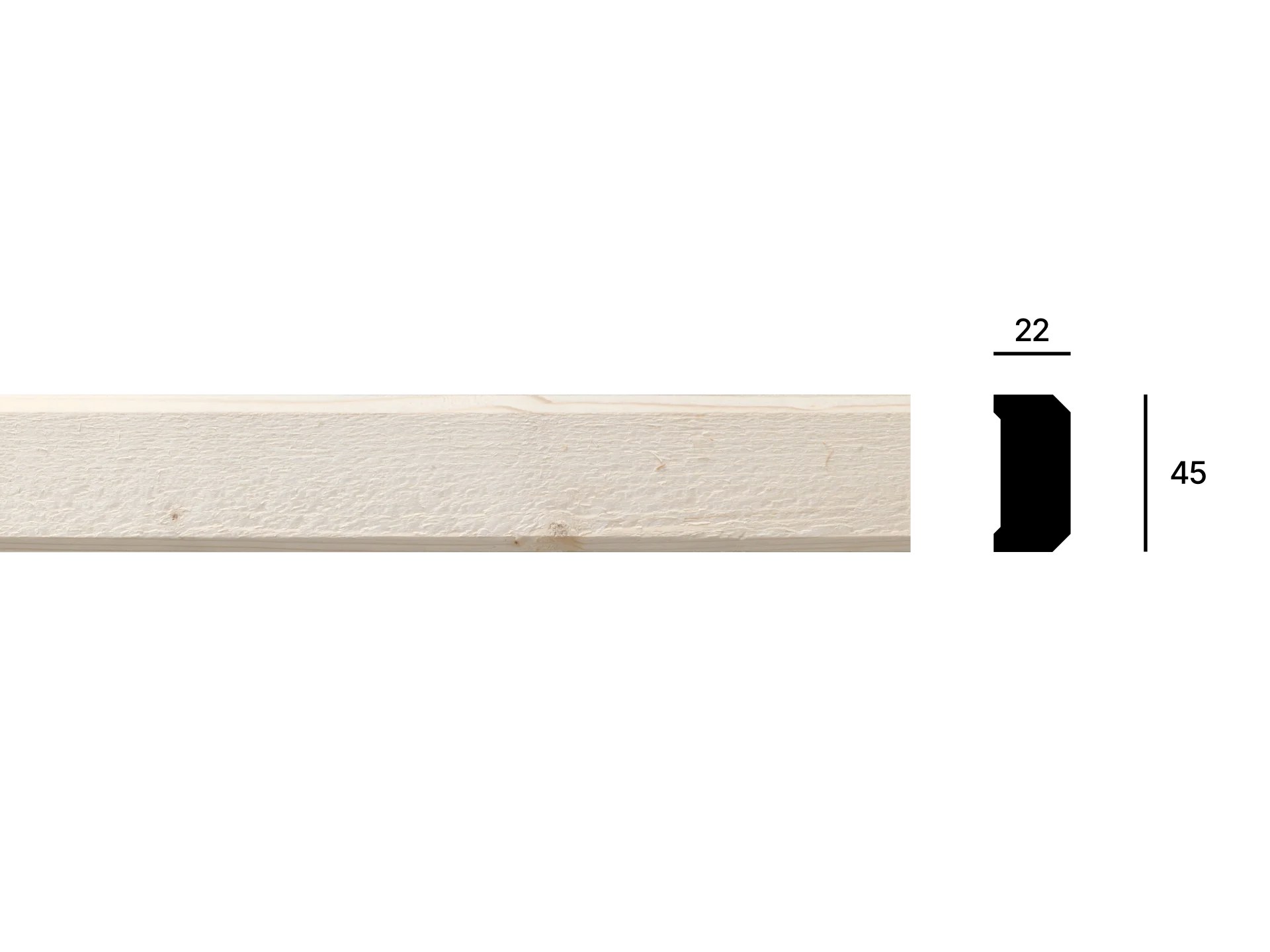 Fasad lockläkt i gran 22x45