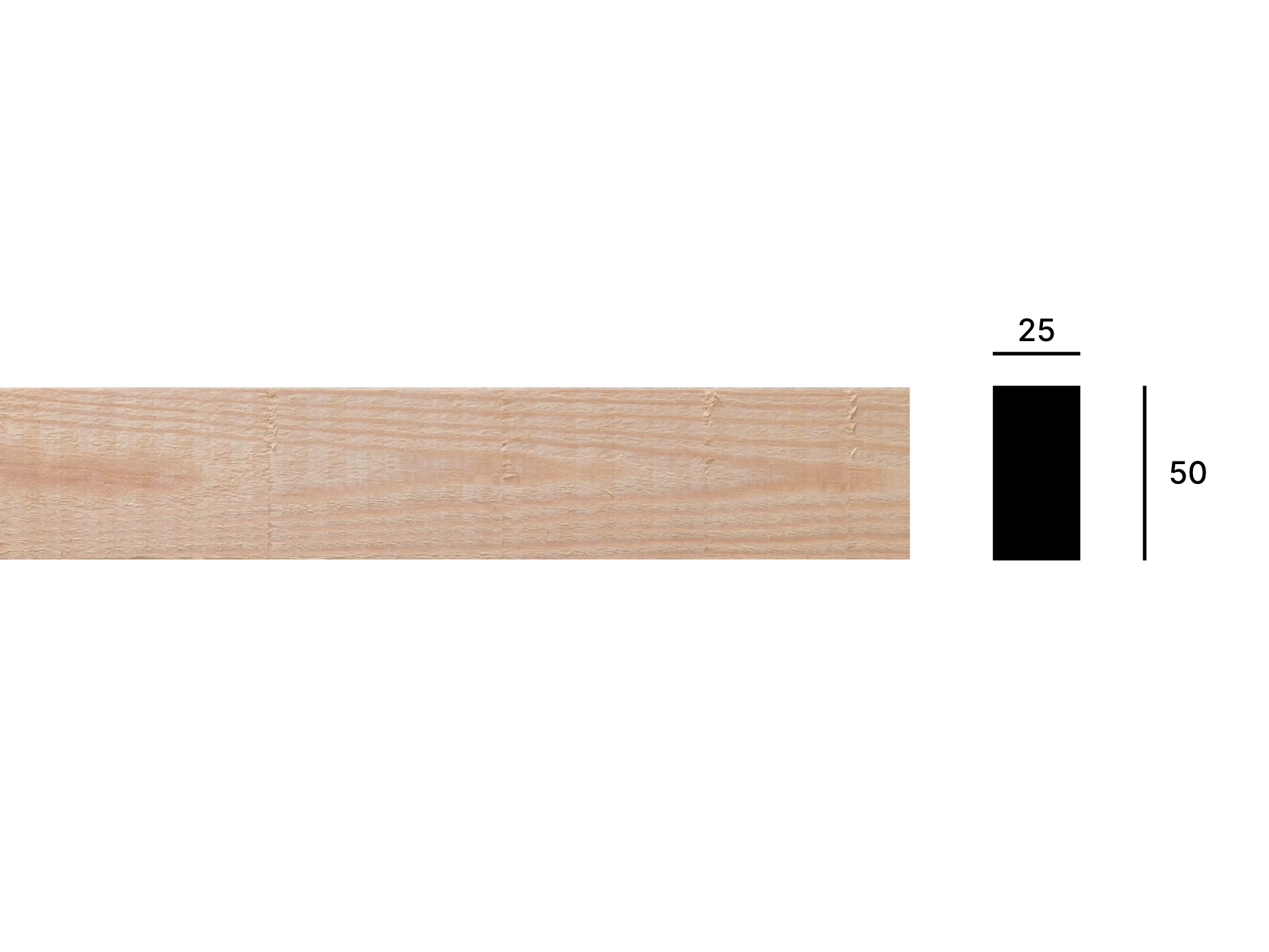 Lockläkt i furu 25x50
